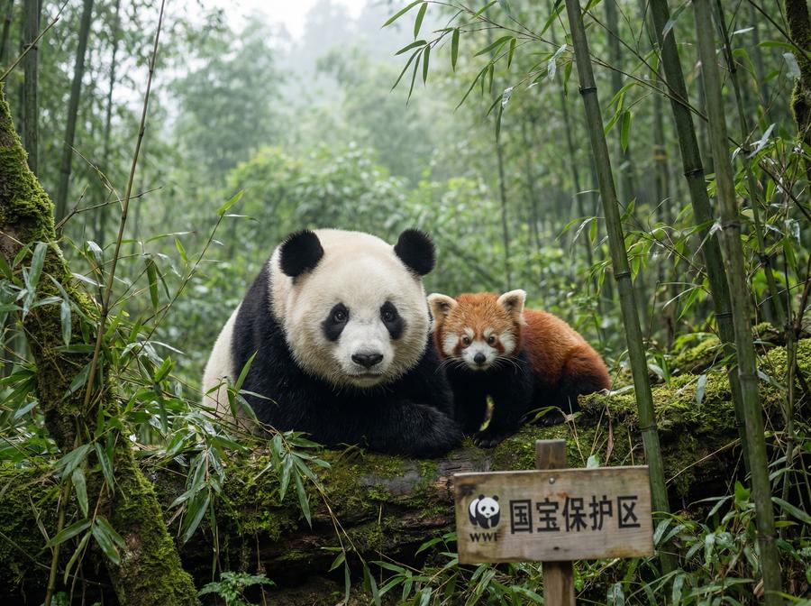 海角社区国宝视频 大熊猫与小熊猫同框写真视频